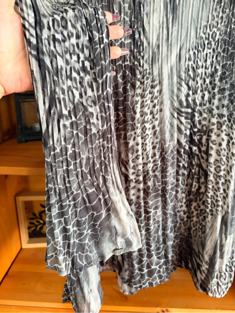 Vintage Y2K Sunny Leigh Animal Print Wimisigoth Sheer top Size M - Picture 5 of 6